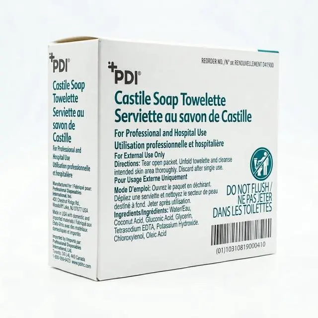 Alt view image 7 of 7 - Soap Towelette, 1 Box of 100 Individually Wrapped 7.7"x5" Wipes, Gentle Soap Cleansing Towelettes for Personal Hygiene, Hand & Facial Cleaning, Travel & Patient Care