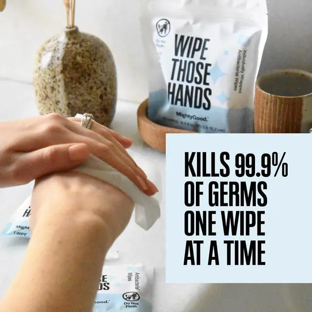Alt view image 2 of 7 - Wipe Those Hands On-The-Go Hand Sanitizing Wipes, 1 Pack of 30, Unscented | Individually Wrapped Travel Wipes, Alcohol-Free, Fragrance-Free, Kills Germs Fast, Travel Essentials