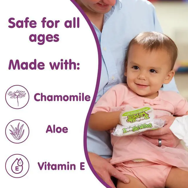 Alt view image 3 of 7 - Saline Nose Wipes Fresh Scent - 45 Count | Hypoallergenic & Alcohol-Free, Allergy Relief, Made with Natural Saline, Aloe, Chamomile & Vitamin E, Diaper Bag Essential
