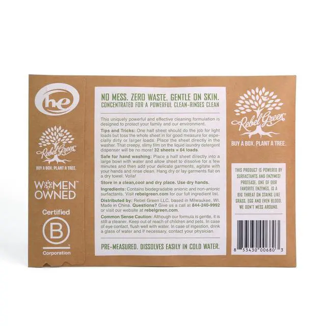 Alt view image 7 of 7 - Small But Mighty Laundry Detergent Sheets | Enzyme Powered Laundry Solution, 32 Pre-Measured Washing Machine Sheets for 64 Loads, Unscented