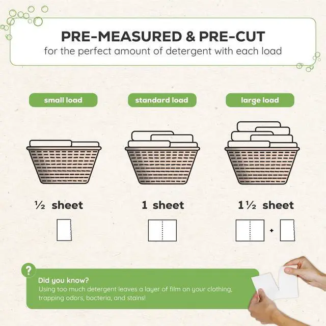 Alt view image 3 of 6 - Laundry Detergent Sheets - Up To 60 Loads (30 Sheets) - Ultra Concentrated Liquidless Dry Laundry Detergent, Ideal For Sensitive Skin, Eco Friendly, Plastic Free - Fresh Lavender