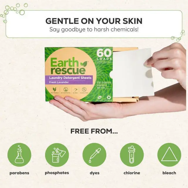 Alt view image 5 of 6 - Laundry Detergent Sheets - Up To 60 Loads (30 Sheets) - Ultra Concentrated Liquidless Dry Laundry Detergent, Ideal For Sensitive Skin, Eco Friendly, Plastic Free - Fresh Lavender