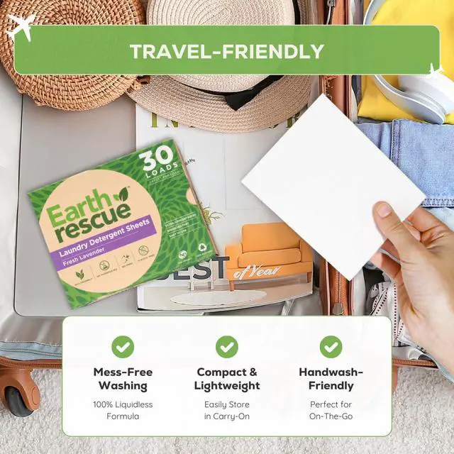 Alt view image 6 of 6 - Laundry Detergent Sheets - Up To 60 Loads (30 Sheets) - Ultra Concentrated Liquidless Dry Laundry Detergent, Ideal For Sensitive Skin, Eco Friendly, Plastic Free - Fresh Lavender