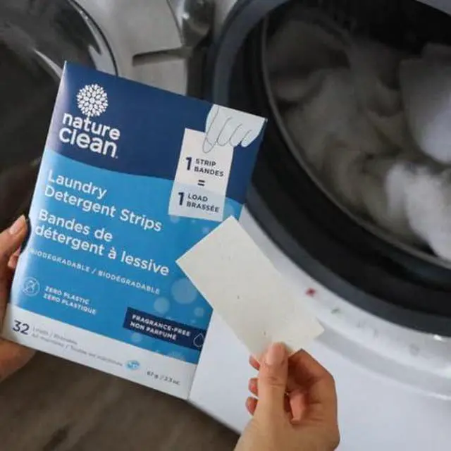 Alt view image 2 of 7 - Non-Toxic Plastic-Free Packaging Natural Laundry Detergent Sheets Unscented 32 counts, Fragrance Free, Eco Friendly Hypoallergenic Biodegradable Laundry Strips Travel Laundry Soap Sheets