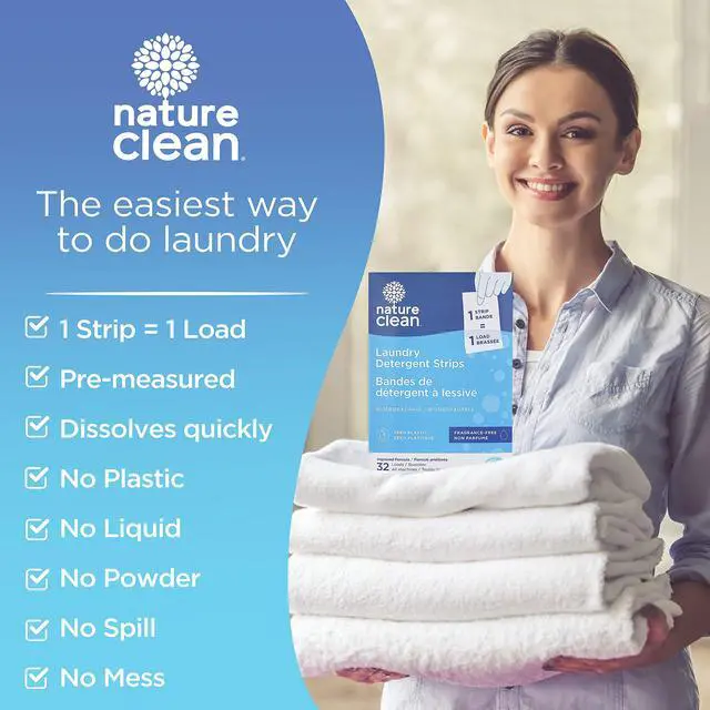 Alt view image 3 of 7 - Non-Toxic Plastic-Free Packaging Natural Laundry Detergent Sheets Unscented 32 counts, Fragrance Free, Eco Friendly Hypoallergenic Biodegradable Laundry Strips Travel Laundry Soap Sheets