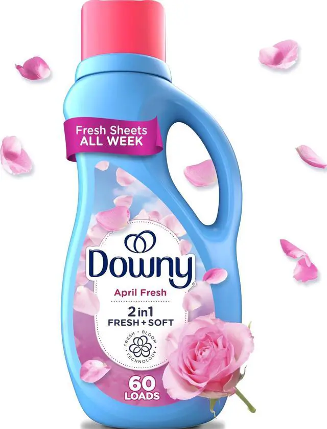 Main image of 2 in 1 Liquid Fabric Softener, April Fresh, 44 fl oz, 60 Loads, Fabric Conditioner Liquid Provides Softness and Freshness for Fabrics