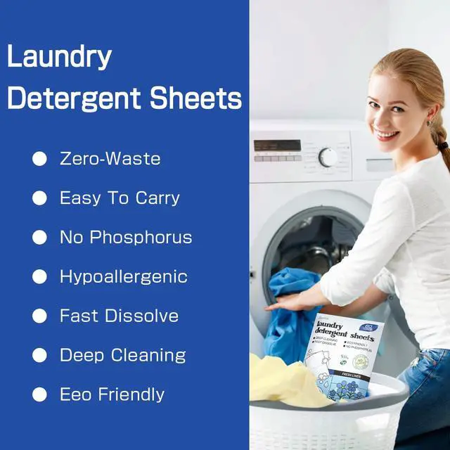 Alt view image 5 of 6 - Laundry Detergent Sheets, Fresh Linen, 80 Loads, Eco Strips | Lightweight & Compact Packaging, Plant-Powered Formula, Gentle on Sensitive Skin, Great for Travel & Home
