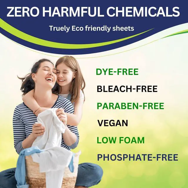 Alt view image 5 of 7 - Travel Laundry Sheets, Liquidless Washer Sheet, Eco Friendly Laundry Sheets Detergent, Hypoallergenic Non Toxic (FRESH SCENT-32 LOADS)