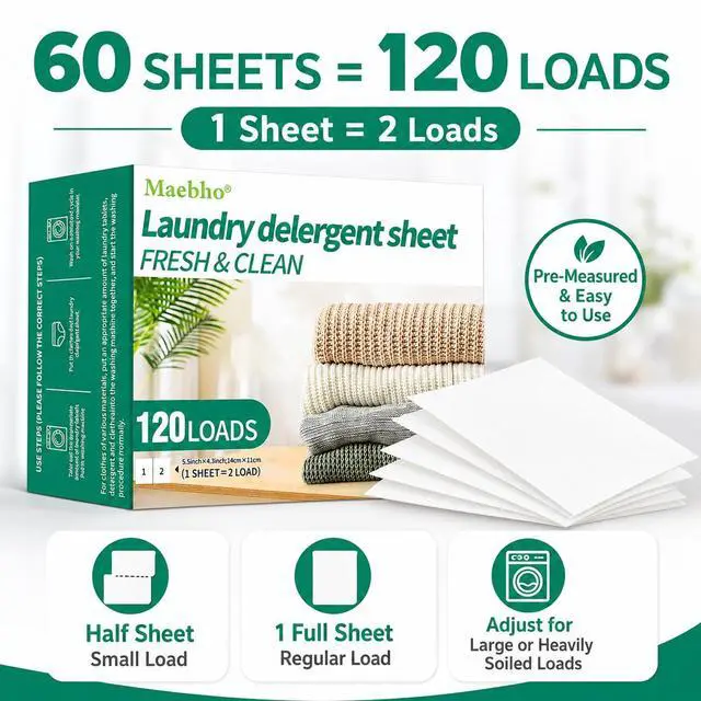 Alt view image 7 of 7 - Travel Laundry Detergent Sheets, 2-Enzyme, 120 Loads for Sink Washing | 2-Enzyme Laundry Sheets Detergent Fight Stain & Odor for Sink Washing, RV, Camper, Cruise & Dorm - Liquidless, Plastic-Free