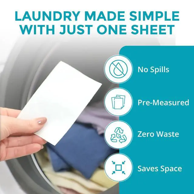 Alt view image 4 of 7 - Laundry Detergent Sheets Fresh Linen Scent - 80 Loads, Ultra Concentrated Liquidless Soap - Tough on Stains, Eco Travel Friendly Laundry Sheets, Gentle on Skin - No Plastic Jug, Zero Waste 40ct