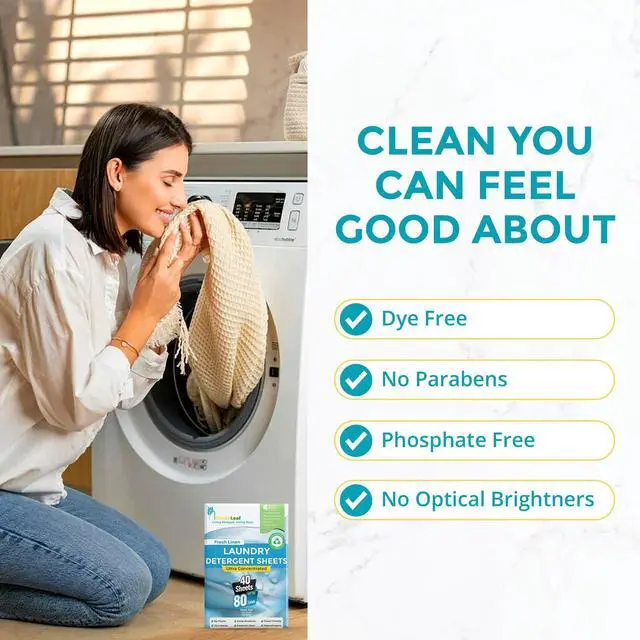 Alt view image 7 of 7 - Laundry Detergent Sheets Fresh Linen Scent - 80 Loads, Ultra Concentrated Liquidless Soap - Tough on Stains, Eco Travel Friendly Laundry Sheets, Gentle on Skin - No Plastic Jug, Zero Waste 40ct