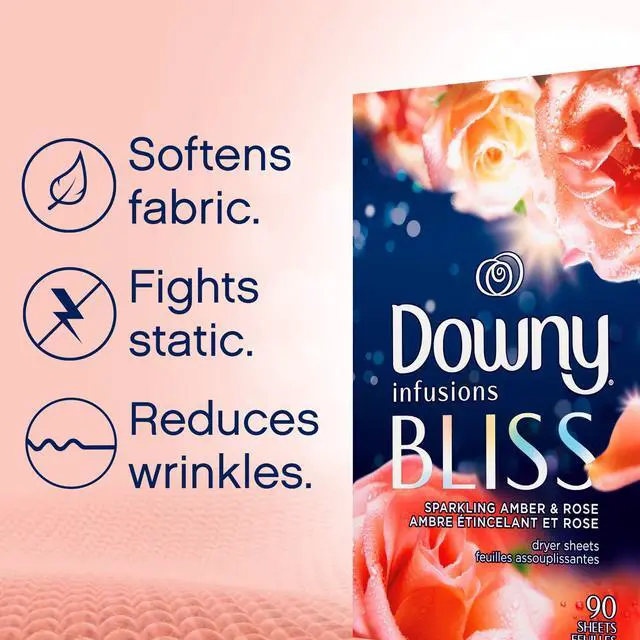Alt view image 3 of 7 - Infusions Mega Dryer Sheets, Laundry Fabric Softener, BLISS, Amber and Rose, 130 Count