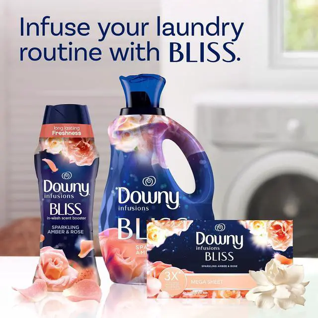 Alt view image 7 of 7 - Infusions Mega Dryer Sheets, Laundry Fabric Softener, BLISS, Amber and Rose, 130 Count