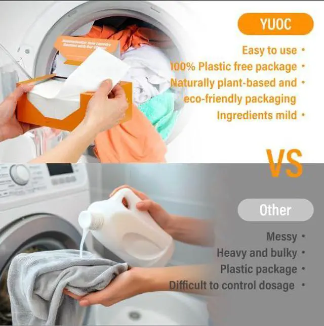 Alt view image 6 of 7 - Laundry Detergent Sheets 200 Loads Citrus Scent Laundry Soap Sheets Compact Lightweight Liquidless Biodegradable Plastic Free Alternative to Liquid & Powder Detergent