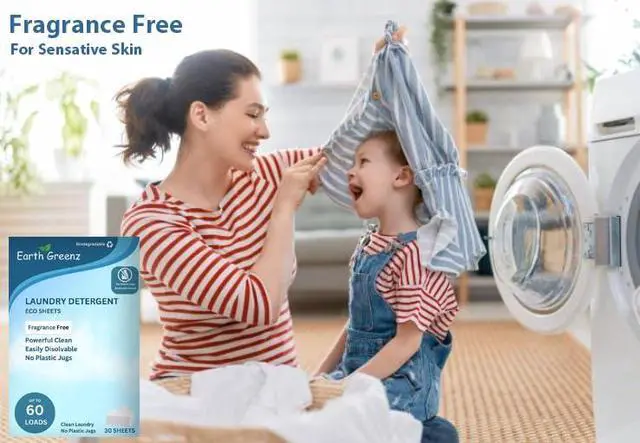 Alt view image 6 of 6 - Laundry Detergent Sheets - Fragrance Free - 30 Sheets - 60 Loads | No Plastic Jug - Liquidless Technology - Eco-Friendly