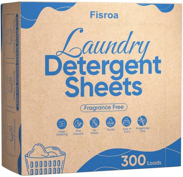 Main image of Laundry Detergent Sheets 300 Loads Travel Washer Strips, Unscented | Fragrance Free Eco-friendly Clothes Washing Detergent Sheets Plastic-Free Liquidless Laundry Strips Tablet