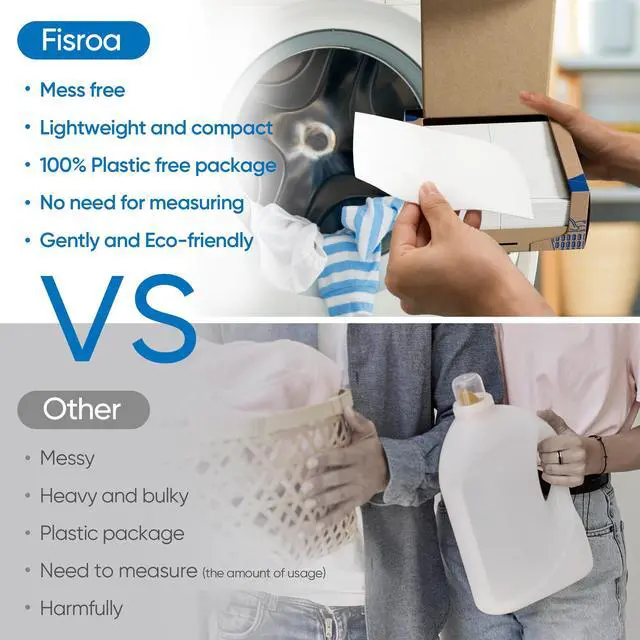 Alt view image 3 of 7 - Laundry Detergent Sheets 300 Loads Travel Washer Strips, Unscented | Fragrance Free Eco-friendly Clothes Washing Detergent Sheets Plastic-Free Liquidless Laundry Strips Tablet