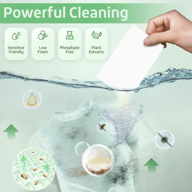 Alt view image 4 of 6 - Laundry Detergent Sheets Fragrance Free Non-Plastic Precut Zero Waste 160 Count Liquidless Washing Strips for Home Dorm Travel Camping Hiking Portable
