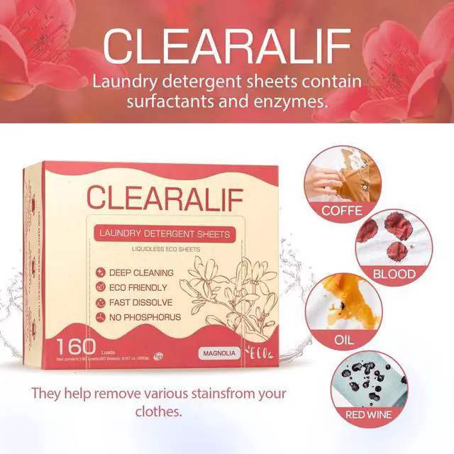 Alt view image 2 of 6 - Laundry Detergent Sheets Up to 160 Loads, Magnolia - Great For Travel,Apartments, Dorms,Laundry Detergent Strips Eco Friendly & Hypoallergenic - 80 Sheets | Eco-Friendly & Hypoallergenic