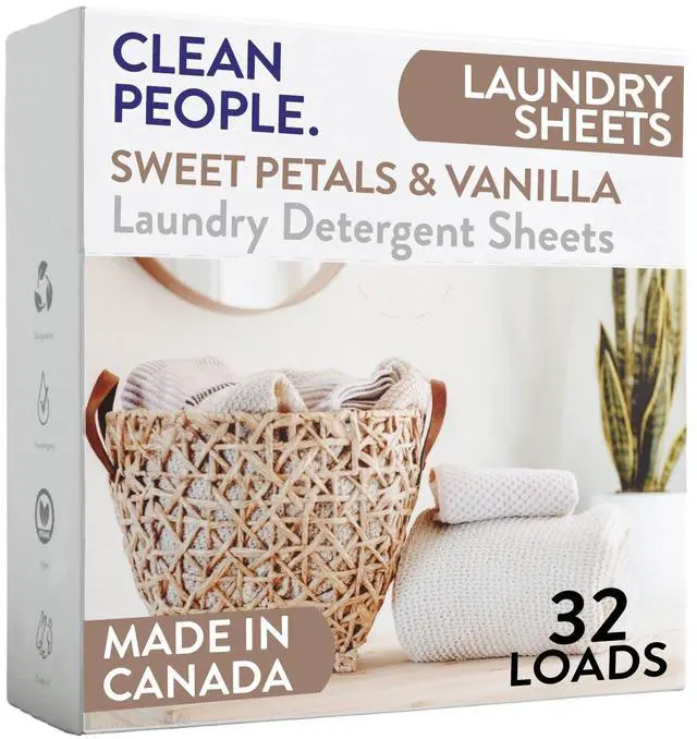 Main image of Laundry Detergent Sheets - Laundry Soap - Ultra Concentrated, Recyclable Packaging, Stain Fighting - Sweet Petals & Vanilla, 32 Pack