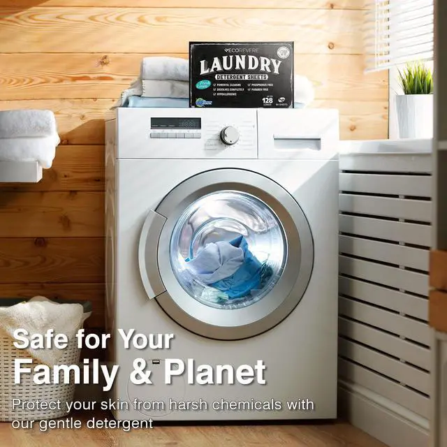 Alt view image 3 of 7 - Laundry Detergent Sheets - Eco Friendly Hypoallergenic for sensitive skin, Natural Plant Based Washer Sheets, Travel Laundry Detergent, Harsh Chemical Free Laundry Soap (64 cnt/ 128 Small Loads)