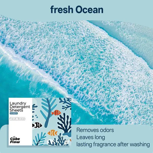 Alt view image 4 of 7 - Laundry Sheets, Ebony Rose Scent - 100 Loads | 72-hour long lasting fragrance, Eco Friendly Sheets | Pre-Measured, Liquidless for Deep Clean | Hypoallergenic (Fresh Ocean)
