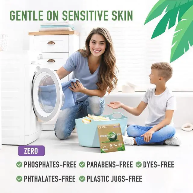 Alt view image 2 of 6 - Laundry Detergent Sheets, Rose Scent, Eco-Friendly Liquidless Laundry Soap Sheets, Hypoallergenic Washer Sheets for Home and Travel, Compact, No Plastic Jug