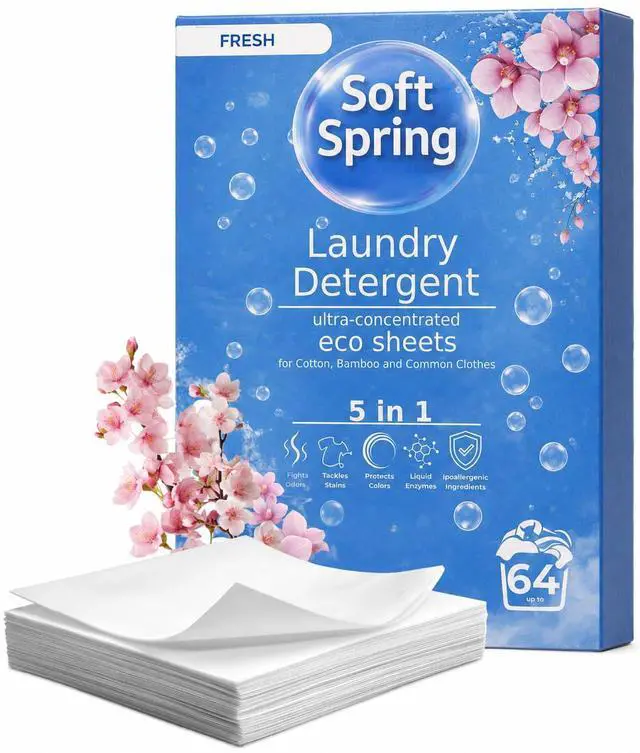 Main image of Laundry Detergent Sheet for Travel with Liquid Enzymes (Fresh) | Biodegradable Product for All Machine Types, Not Tested on Animals Cruelty Free for Sensitive Skin with Liquid Enzymes