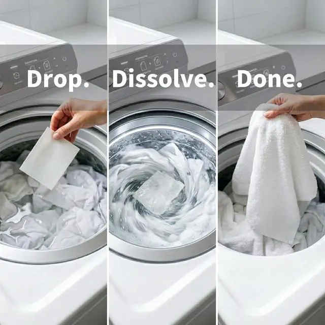Alt view image 5 of 7 - Laundry Detergent Sheet for Travel with Liquid Enzymes (Fresh) | Biodegradable Product for All Machine Types, Not Tested on Animals Cruelty Free for Sensitive Skin with Liquid Enzymes