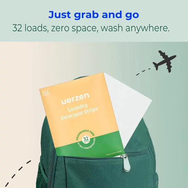 Alt view image 2 of 7 - Travel Size Laundry Detergent Sheets - Fragrance Free, 32 Loads | for Sink Washing & All Machines, Hypoallergenic, Ultra Concentrated