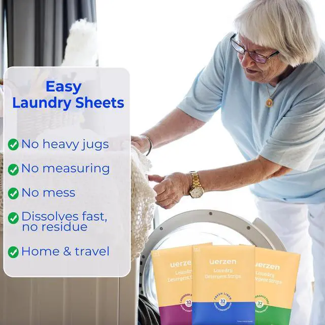 Alt view image 3 of 7 - Travel Size Laundry Detergent Sheets - Fragrance Free, 32 Loads | for Sink Washing & All Machines, Hypoallergenic, Ultra Concentrated