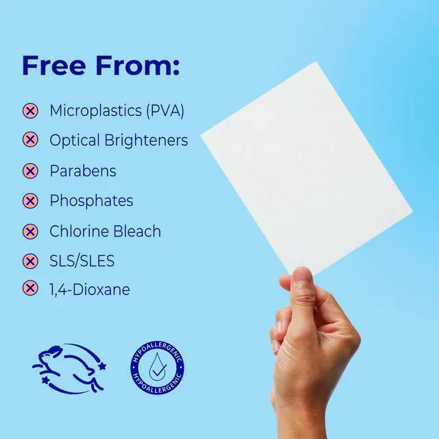 Alt view image 4 of 7 - Travel Size Laundry Detergent Sheets - Fragrance Free, 32 Loads | for Sink Washing & All Machines, Hypoallergenic, Ultra Concentrated