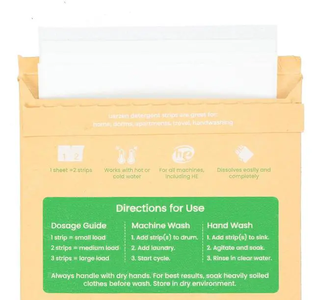 Alt view image 5 of 7 - Travel Size Laundry Detergent Sheets - Fragrance Free, 32 Loads | for Sink Washing & All Machines, Hypoallergenic, Ultra Concentrated