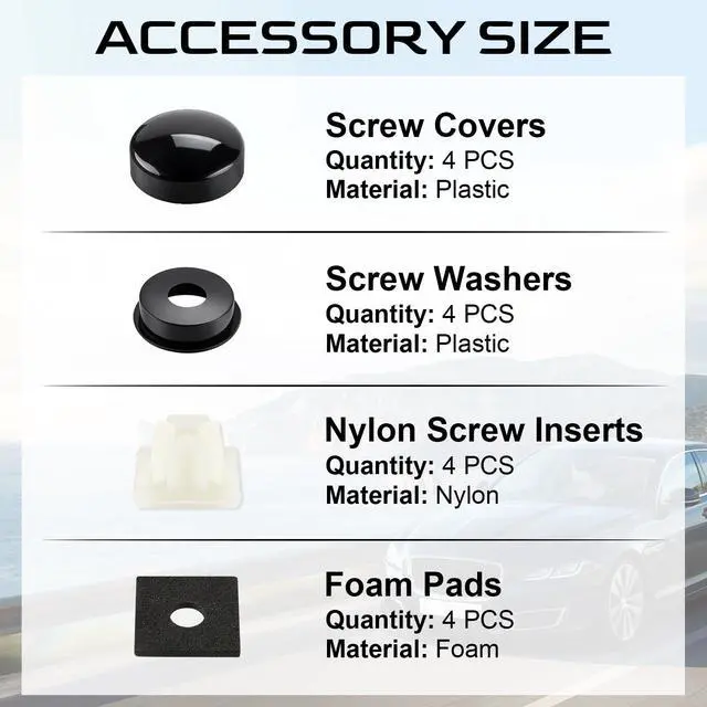 Alt view image 3 of 7 - Rustproof License Plate Screws for Securing License Plates Frames and Covers on Cars and Trucks, 4 Sets Premium Stainless Steel Self Tapping Mounting Bolts (Black Zinc Plated)