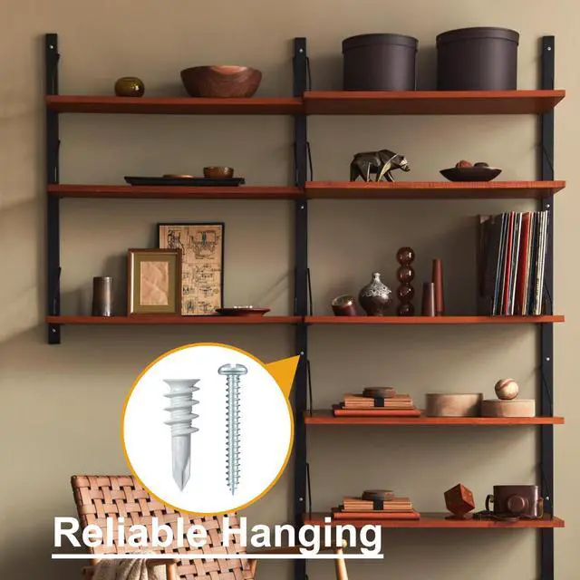 Alt view image 2 of 7 - 140Pcs #8 Self Drilling Drywall Anchors and Screws Kit, No Drill Hole | Heavy Duty Dry Wall Anchors for Hanging Sheetrock, 70 Self-Tapping Plastic Hangers 70 Drywall Screws, Mounting Hardware -75LB