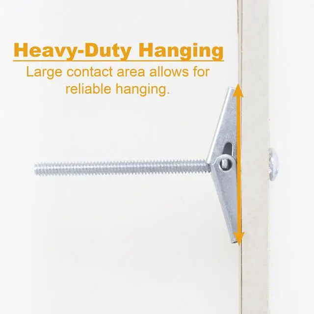 Alt view image 5 of 7 - Heavy Duty Hollow Drywall Anchors for Sheetrock Ceiling, Toggle Bolts and Wing Nut Kit, 28Pcs Metal Dry Wall Anchors and Screws Assortment Set, Butterfly Anchor for Hanging 1/8, 3/16, 1/4