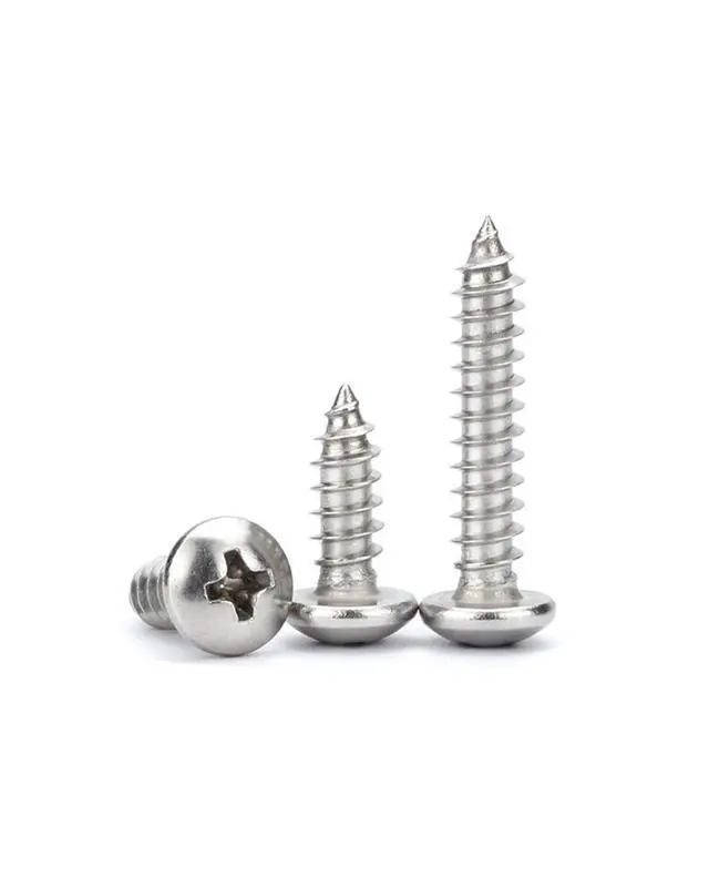 Alt view image 2 of 4 - #4 x 1/2" (100 Pack) Pan Head Phillips Screws Sheet Metal Self-Tapping Screws, 304 Stainless Steel Screw