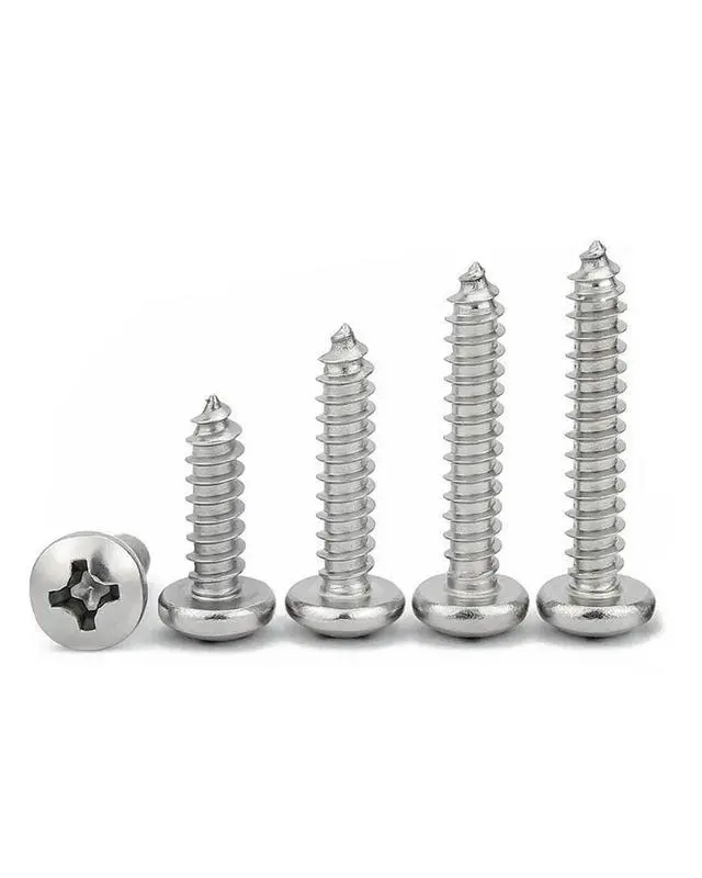 Alt view image 4 of 4 - #4 x 1/2" (100 Pack) Pan Head Phillips Screws Sheet Metal Self-Tapping Screws, 304 Stainless Steel Screw