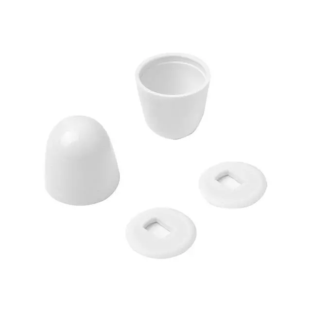 Alt view image 4 of 6 - 4Packs Universal Toilet Bolt Caps, Round Plastic Push-On Toilet Bowl Bolt Caps Covers, with Extra Washers for Easy installation, 1.44 Inch Height, White Color