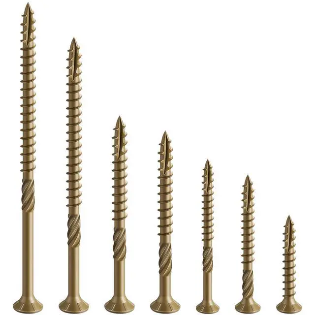 Alt view image 3 of 7 - #10 * 3" Deck Screws, (137pcs) 2 lbs.Exterior Wood Screws, Rust Resistant epoxy Coated, Bronze, T25 Star Bit