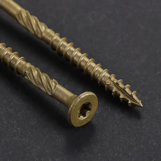 Alt view image 5 of 7 - #10 * 3" Deck Screws, (137pcs) 2 lbs.Exterior Wood Screws, Rust Resistant epoxy Coated, Bronze, T25 Star Bit