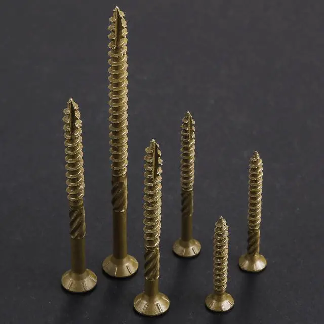 Alt view image 6 of 7 - #10 * 3" Deck Screws, (137pcs) 2 lbs.Exterior Wood Screws, Rust Resistant epoxy Coated, Bronze, T25 Star Bit