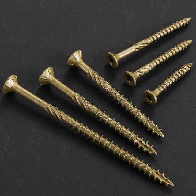 Alt view image 7 of 7 - #10 * 3" Deck Screws, (137pcs) 2 lbs.Exterior Wood Screws, Rust Resistant epoxy Coated, Bronze, T25 Star Bit