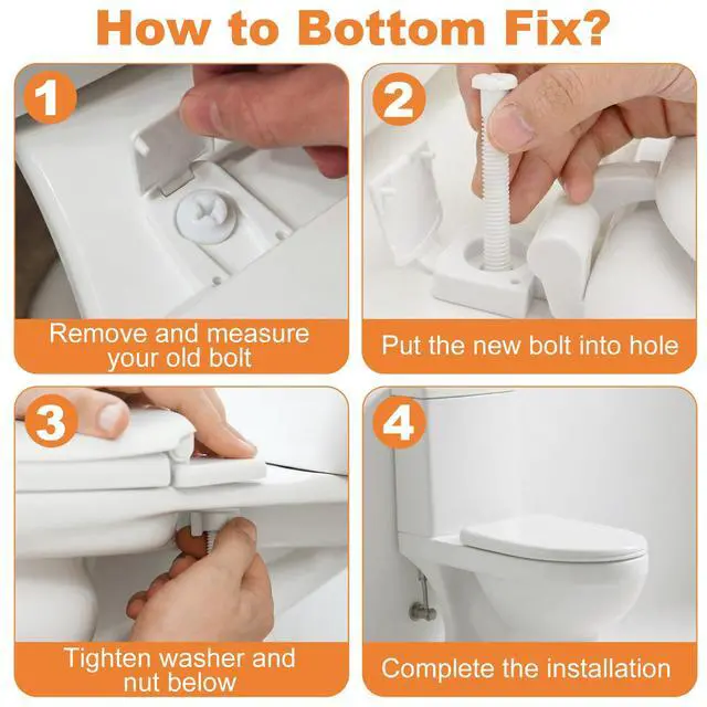 Alt view image 3 of 7 - 4 Pcs Toilet Seat Screws, Including Plastic Bolts, Nuts and Washers, Durable Toilet Lid Bolts Replacement Kit to Fix Loose Top, Sleek 3-in-1 Fasteners Floor Bolts & Washer Sets