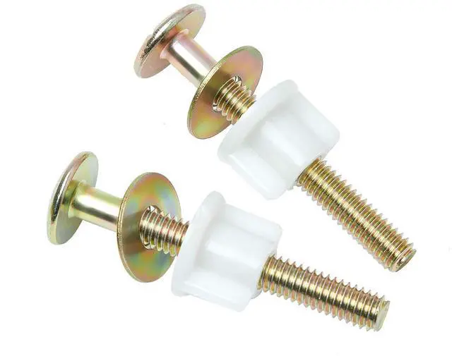 Main image of 2Pcs Toilet Seat Screws, Steel Toilet Seat Hinge Bolts and Nuts, Heavy Duty Toilet Seat Fastener with Plastic Nuts and Metal Washers, Toilet Hardware Replacement for Top Mount Toilet Seat Hinges, 1