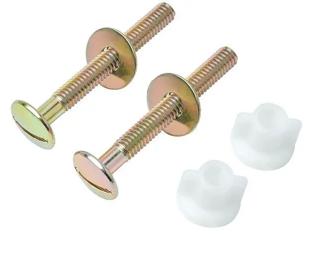 Alt view image 4 of 6 - 2Pcs Toilet Seat Screws, Steel Toilet Seat Hinge Bolts and Nuts, Heavy Duty Toilet Seat Fastener with Plastic Nuts and Metal Washers, Toilet Hardware Replacement for Top Mount Toilet Seat Hinges, 1