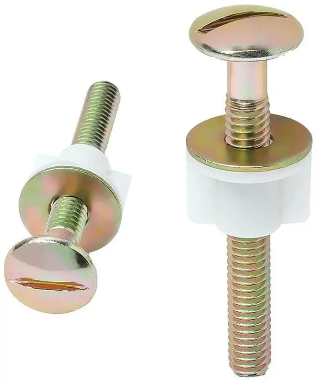 Alt view image 6 of 6 - 2Pcs Toilet Seat Screws, Steel Toilet Seat Hinge Bolts and Nuts, Heavy Duty Toilet Seat Fastener with Plastic Nuts and Metal Washers, Toilet Hardware Replacement for Top Mount Toilet Seat Hinges, 1