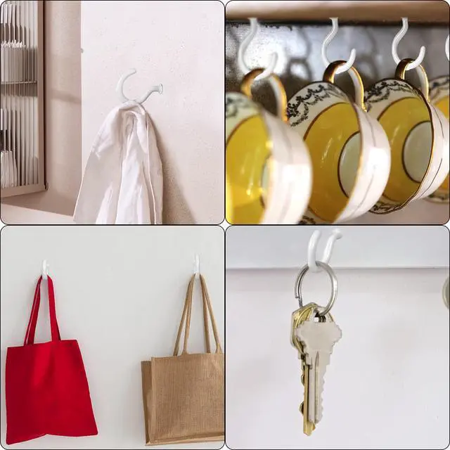 Alt view image 6 of 7 - 90 Pcs White Ceiling Hooks kit, 6 Sizes Vinyl Coated Screw-in Plant, Kitchen, Cup, Ceiling Hooks for Hanging (1/2in, 5/8in,3/4in,7/8in,1'',1-1/4in)