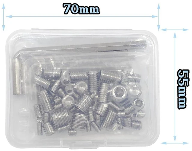 Alt view image 6 of 6 - 60pcs Set Screws, Allen Head Screws, Grub Screws M3 M4 M5 M6 M8 for Home Repair, Install Door Lock, Repair Furniture, Electronic Product, DIY, Fixtures (Stainless Steel 12 Sizes)