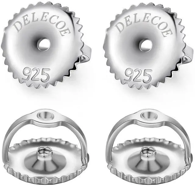 Main image of 2-Pairs Screw Earring Backs for Threaded Post .032"/0.8mm,18K Gold Plated Sterling Silver Screw on Earring Backs Replacements for Diamond Earring Studs, Hypoallergenic Secure ScrewBacks